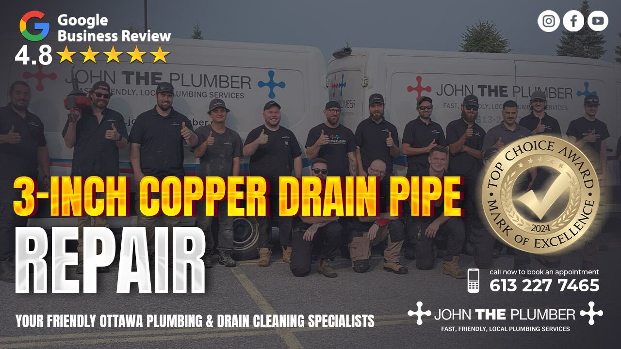 Repairing 3-Inch Copper Drain Pipe in Drop Ceiling with Repair Couplings